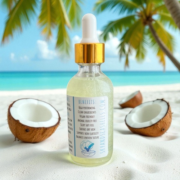 Hand Crafted “Coconut Shimmer” Scented Body Oil by Sky & Seashells Skincare - Picture 3 of 4